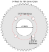 54 Tooth Sprocket for T8F (8mm) Chain with G1 Mounting Pattern - SPR-T8F54G1