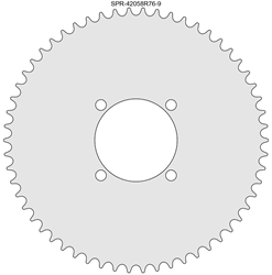 58 Tooth Sprocket for #41 and #420 Chain with R76-9 Mounting Pattern 