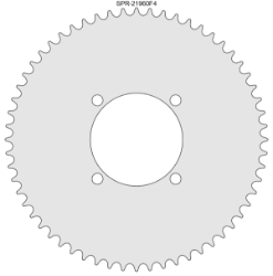 60 Tooth Aluminum Sprocket for #219 Chain with F4 Mounting Pattern 