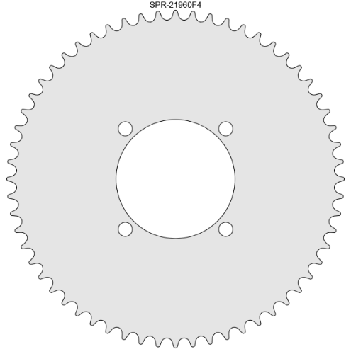 60 Tooth Aluminum Sprocket for #219 Chain with F4 Mounting Pattern 