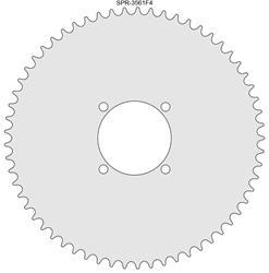 61 Tooth Sprocket for #35 Chain with F4 Mounting Pattern 