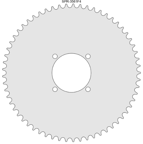 61 Tooth Sprocket for #35 Chain with F4 Mounting Pattern 
