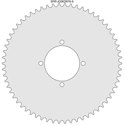 62 Tooth Sprocket for #420 Chain with R76-8 Mounting Pattern 