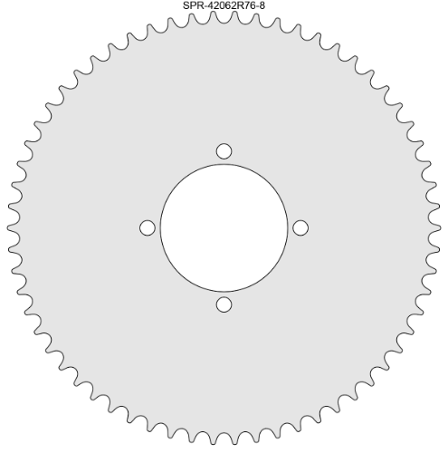 62 Tooth Sprocket for #420 Chain with R76-8 Mounting Pattern 