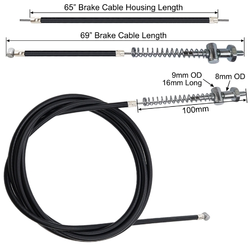 65 Inch Drum Brake Cable, Type B 