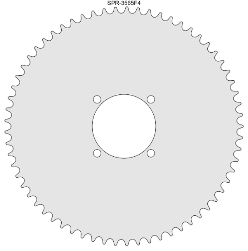 65 Tooth Sprocket for #35 Chain with F4 Mounting Pattern 
