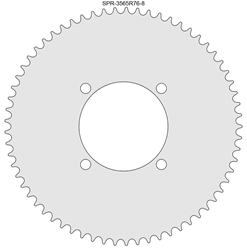 65 Tooth Sprocket for #35 Chain with R76-8 Mounting Pattern 