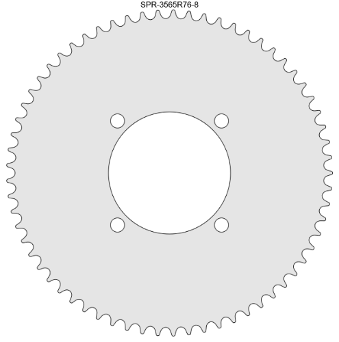 65 Tooth Sprocket for #35 Chain with R76-8 Mounting Pattern 