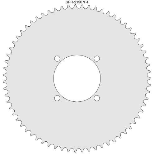 67 Tooth Aluminum Sprocket for #219 Chain with F4 Mounting Pattern 