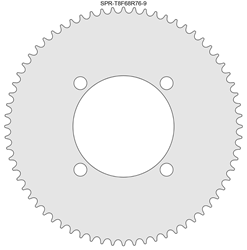 68 Tooth Sprocket for T8F (8mm) Chain with R76-9 Mounting Pattern 