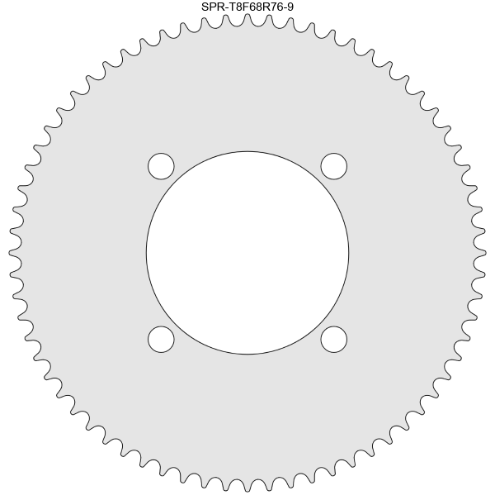 68 Tooth Sprocket for T8F (8mm) Chain with R76-9 Mounting Pattern 