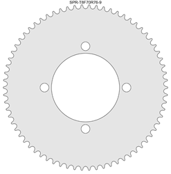 70 Tooth Sprocket for T8F (8mm) Chain with R76-9 Mounting Pattern 