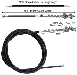 72 Inch Drum Brake Cable, Type B 