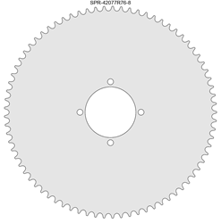 77 Tooth Sprocket for #420 Chain with R76-8 Mounting Pattern 