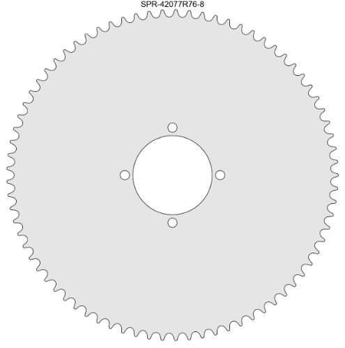 77 Tooth Sprocket for #420 Chain with R76-8 Mounting Pattern 