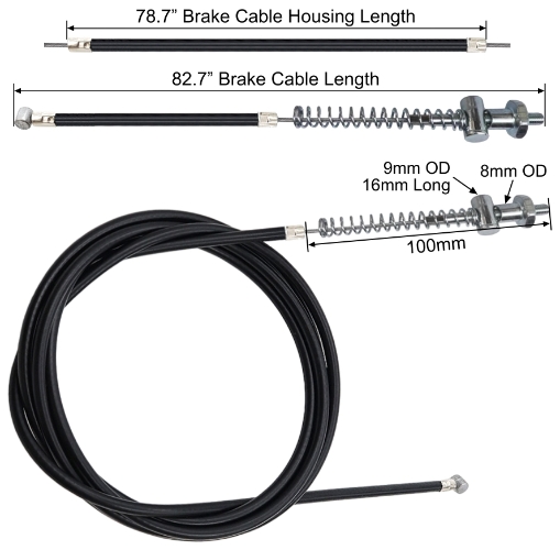 78 Inch Drum Brake Cable, Type B 