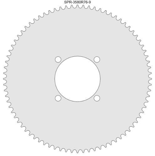 80 Tooth Sprocket for #35 Chain with R76-9 Mounting Pattern 