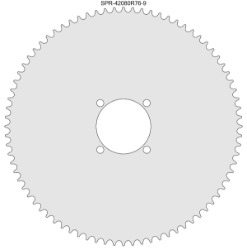 80 Tooth Sprocket for #41 and #420 Chain with R76-9 Mounting Pattern 