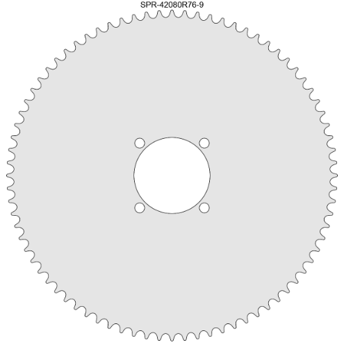 80 Tooth Sprocket for #41 and #420 Chain with R76-9 Mounting Pattern 