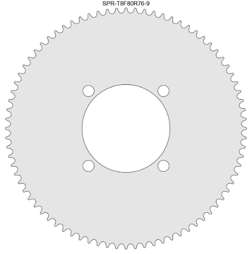 80 Tooth Sprocket for T8F (8mm) Chain with R76-9 Mounting Pattern 