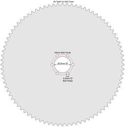 84 Tooth Sprocket for #40 Chain with ISO Mounting Pattern 