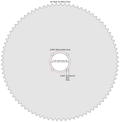 85 Tooth Sprocket for #41 and #420 Chain with F4 Mounting Pattern 