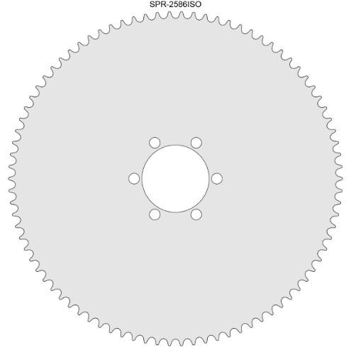 86 Tooth Sprocket for #25 Chain with ISO Mounting Pattern 