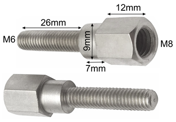 8mm to Long 6mm Mirror Thread Adapter 