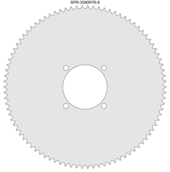 90 Tooth Sprocket for #35 Chain with R76-8 Mounting Pattern 