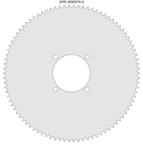 90 Tooth Sprocket for #35 Chain with R76-8 Mounting Pattern 