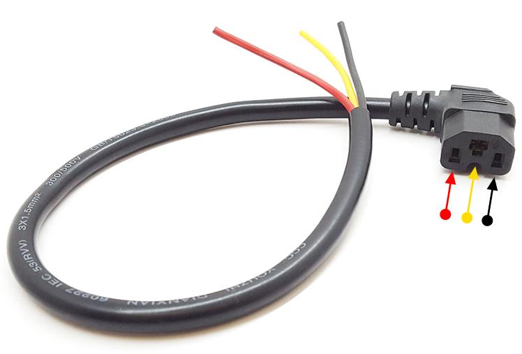 Battery Pack Power Cord with House Plug and Three 16 AWG Wires 
