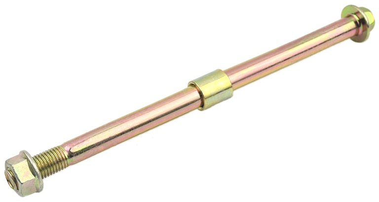 Front Axle for Electric Scooter, Moped, or Bike, 10mm x 195mm 