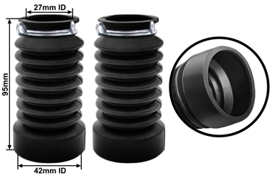 Front Fork Shock Absorber Boot Rubber Covers for Electric Scooters and Bikes, 27mm 