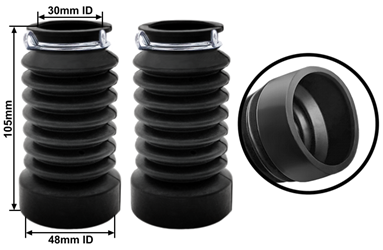 Front Fork Shock Absorber Boot Rubber Covers for Electric Scooters and Bikes, 30mm 