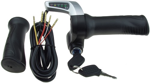 Full Length Twist Throttle with 36 Volt Power Meter and Key Switch 