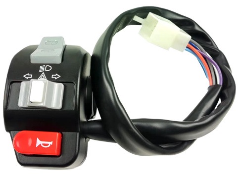 Full-Size Street Scooter Handlebar Mount Switch for High and Low Beams, Turn Signals, and Horn SWT-42L 