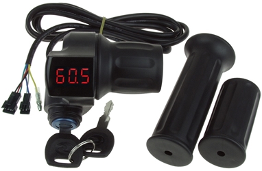 Half Length Twist Throttle with Key Switch and 0-99 Volt Red LED Power Meter 