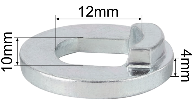 Hub Motor Torque Washer for 12mm Axle, Type A, 4mm Thick 