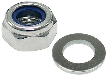 Lock Nut and Washer for 8mm Left Hand Thread Motor Shafts 