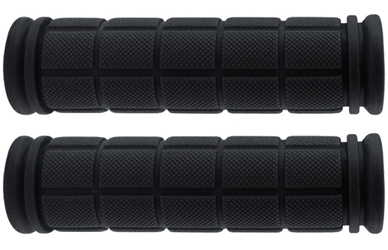 Pair Black Rubber Waffle Style Handlebar Grips 