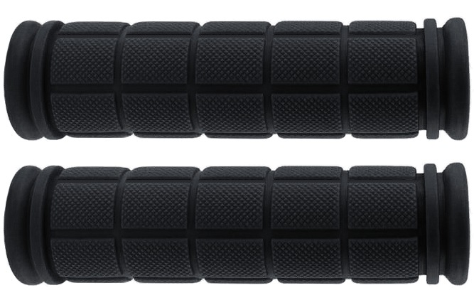 Pair Black Rubber Waffle Style Handlebar Grips 