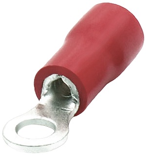 Red Insulated #4 Ring Terminal Connector for 22-18 Gauge Wire 