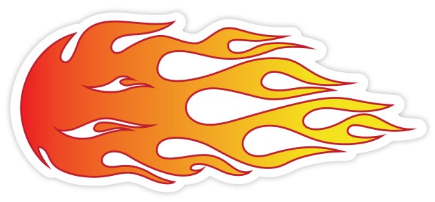 Red and Yellow Fireball Flame Graphics Sticker 
