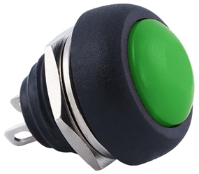 Round Panel Mount Horn Switch with Green Button 