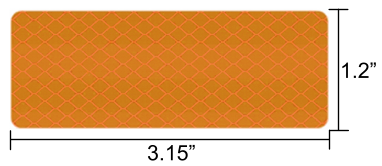 Set of 6 Amber Peel and Stick Safety Reflector Stickers 