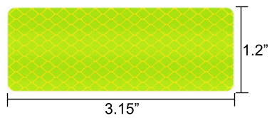 Set of 6 Green Peel and Stick Safety Reflector Stickers 