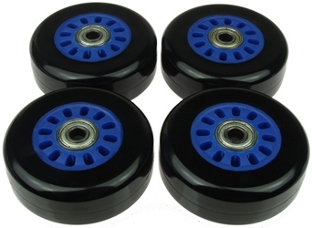 Set of Four Blue Wheels for Fuzion Sport and Fuzion Quad Kick Scooters 