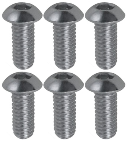 Set of Six 5mm Nickel-Plated 10.9 Grade Disc Brake Rotor Mounting Bolts 