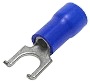 Blue Spade Terminal Connector with  #10 Flanged Tip for 16-14 Gauge Wire 