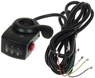 Thumb Throttle with 24 Volt Power Meter and Latching On-Off Switch 